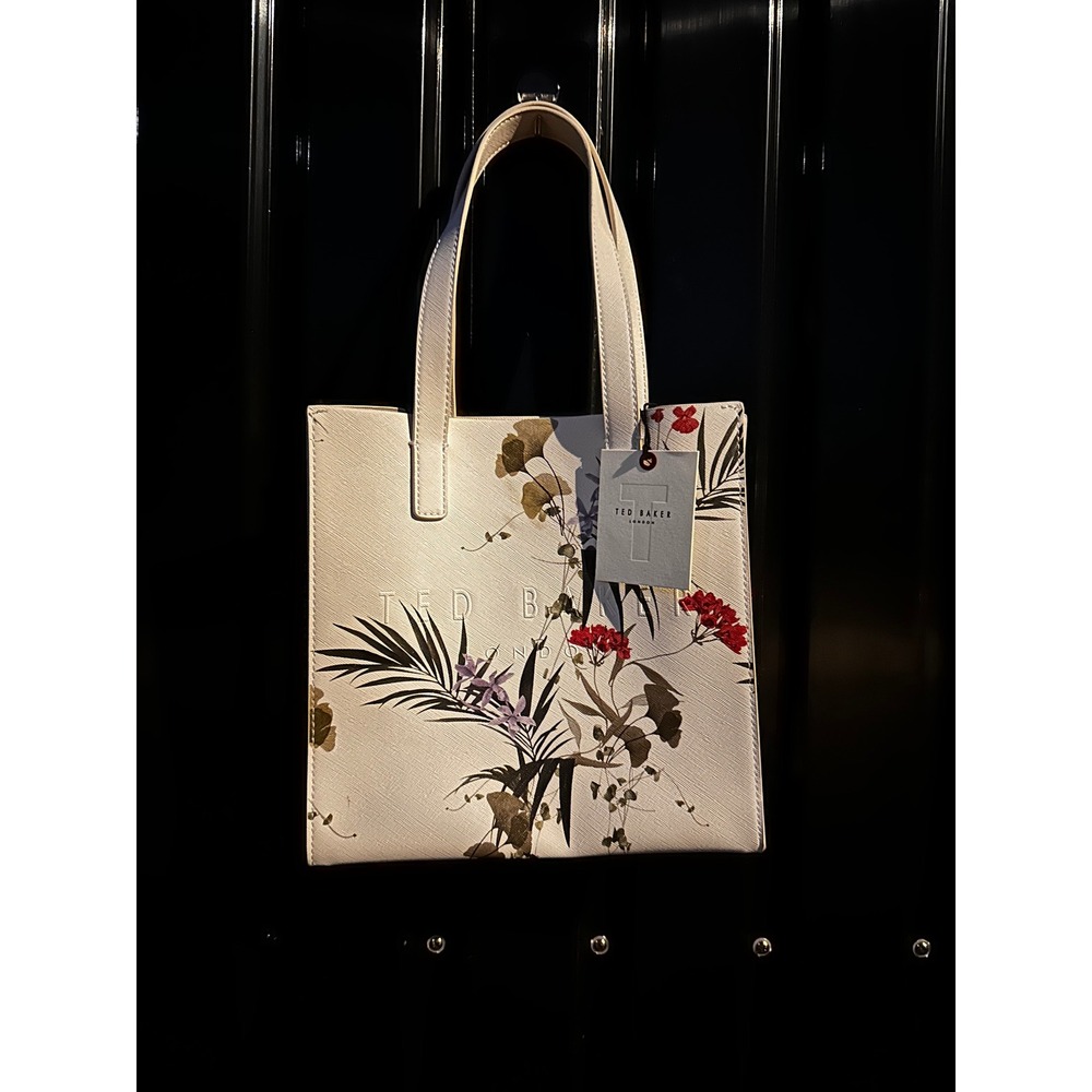 Ted Baker London The Icon Small Tote Bag Ivory Floral Saffiano Shopper NWT